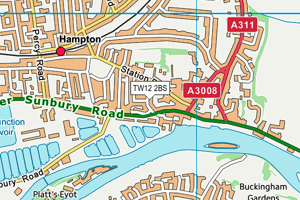 TW12 2BS map - OS VectorMap District (Ordnance Survey)