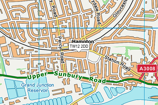 TW12 2DD map - OS VectorMap District (Ordnance Survey)