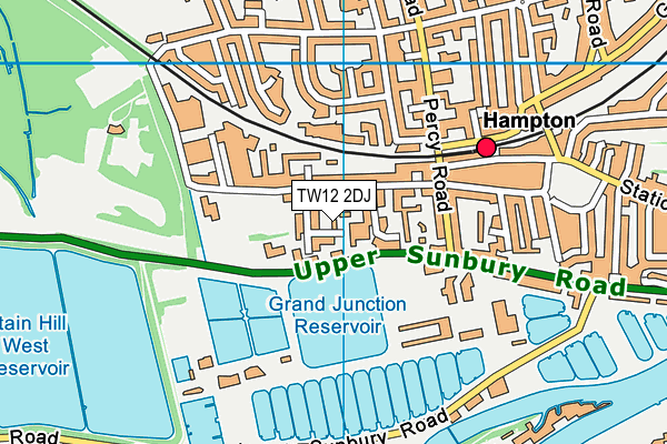 TW12 2DJ map - OS VectorMap District (Ordnance Survey)