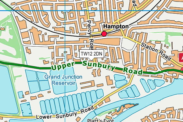 TW12 2DN map - OS VectorMap District (Ordnance Survey)