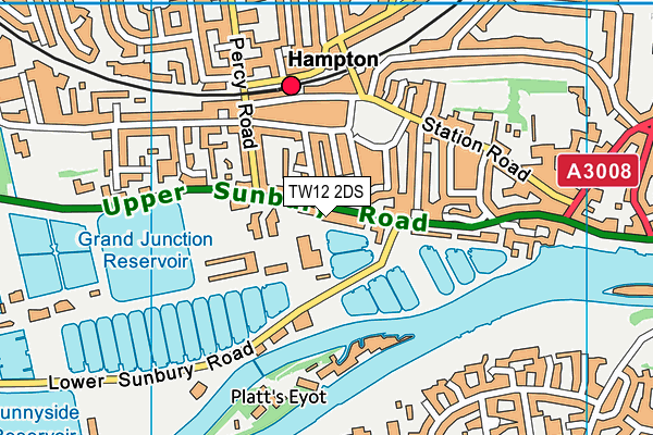 TW12 2DS map - OS VectorMap District (Ordnance Survey)