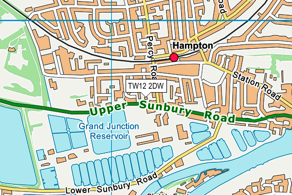 TW12 2DW map - OS VectorMap District (Ordnance Survey)
