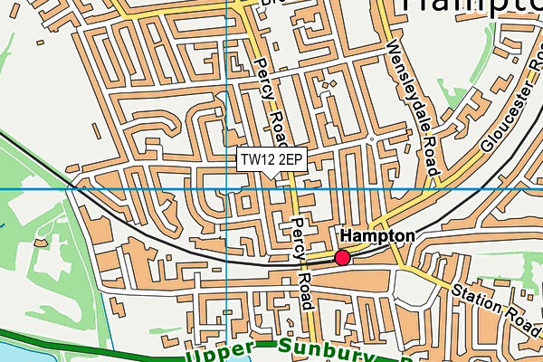 TW12 2EP map - OS VectorMap District (Ordnance Survey)