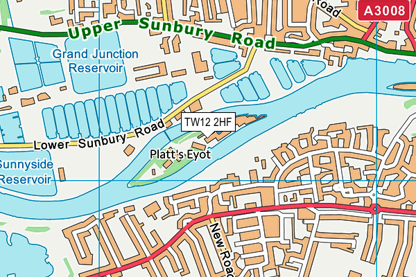 TW12 2HF map - OS VectorMap District (Ordnance Survey)