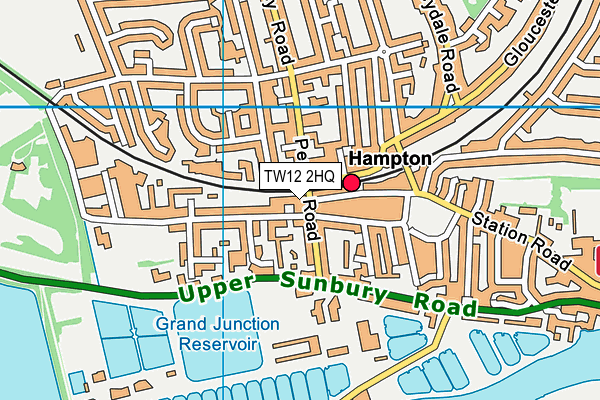 TW12 2HQ map - OS VectorMap District (Ordnance Survey)