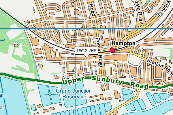 TW12 2HS map - OS VectorMap District (Ordnance Survey)