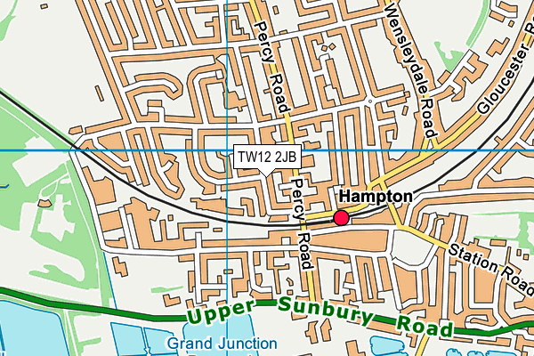 TW12 2JB map - OS VectorMap District (Ordnance Survey)