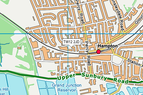 TW12 2JD map - OS VectorMap District (Ordnance Survey)