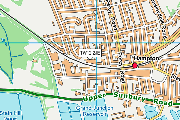 TW12 2JE map - OS VectorMap District (Ordnance Survey)