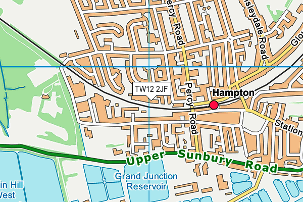 TW12 2JF map - OS VectorMap District (Ordnance Survey)