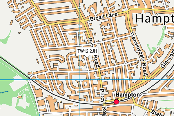 Hampton Infant School and Nursery map (TW12 2JH) - OS VectorMap District (Ordnance Survey)