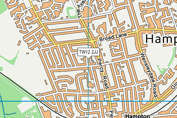 TW12 2JJ map - OS VectorMap District (Ordnance Survey)