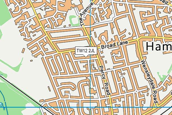 TW12 2JL map - OS VectorMap District (Ordnance Survey)