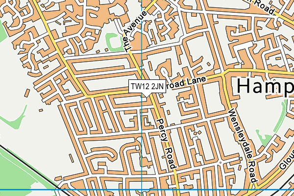 TW12 2JN map - OS VectorMap District (Ordnance Survey)