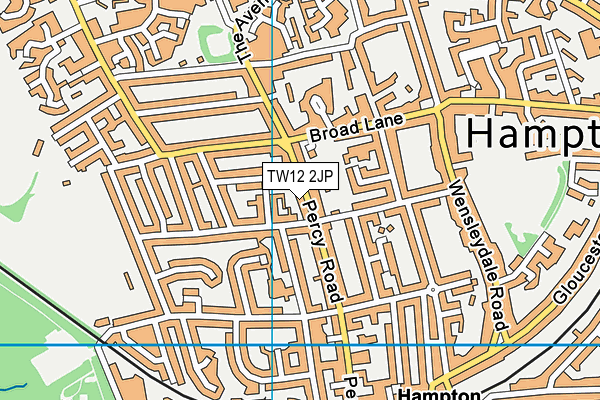 TW12 2JP map - OS VectorMap District (Ordnance Survey)