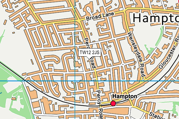 TW12 2JS map - OS VectorMap District (Ordnance Survey)