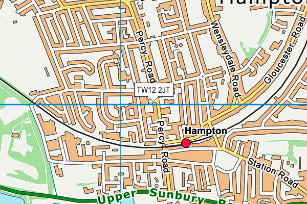 TW12 2JT map - OS VectorMap District (Ordnance Survey)