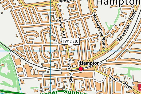 TW12 2JU map - OS VectorMap District (Ordnance Survey)