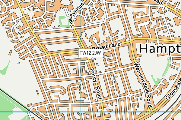 TW12 2JW map - OS VectorMap District (Ordnance Survey)