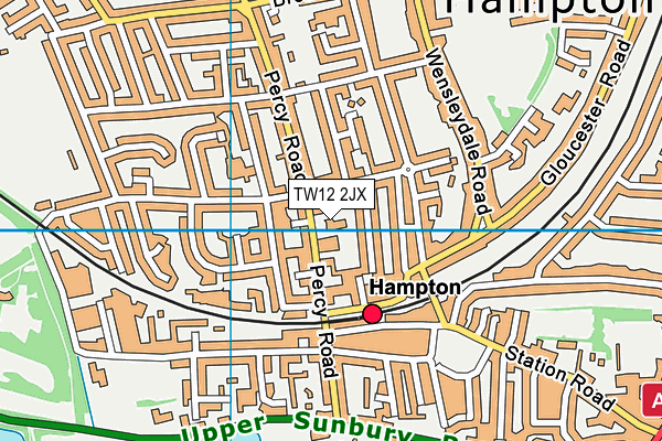 TW12 2JX map - OS VectorMap District (Ordnance Survey)