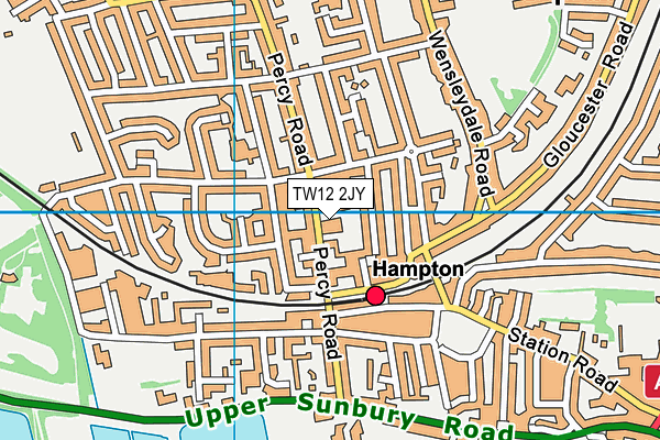 TW12 2JY map - OS VectorMap District (Ordnance Survey)