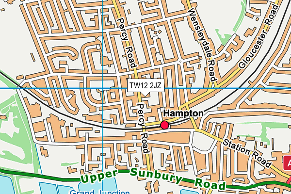 TW12 2JZ map - OS VectorMap District (Ordnance Survey)