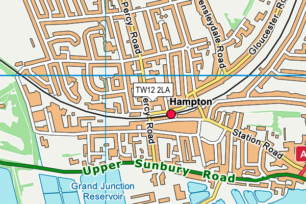 Hampton Junior School map (TW12 2LA) - OS VectorMap District (Ordnance Survey)