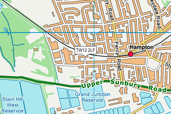 TW12 2LF map - OS VectorMap District (Ordnance Survey)