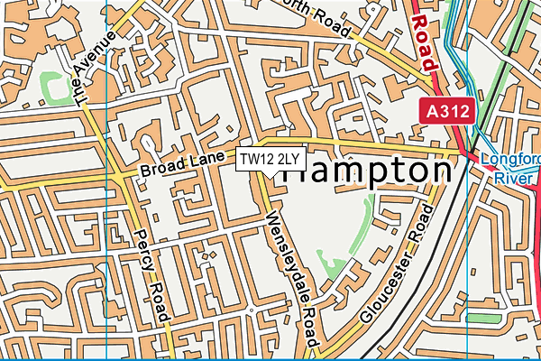 TW12 2LY map - OS VectorMap District (Ordnance Survey)