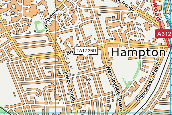 TW12 2ND map - OS VectorMap District (Ordnance Survey)
