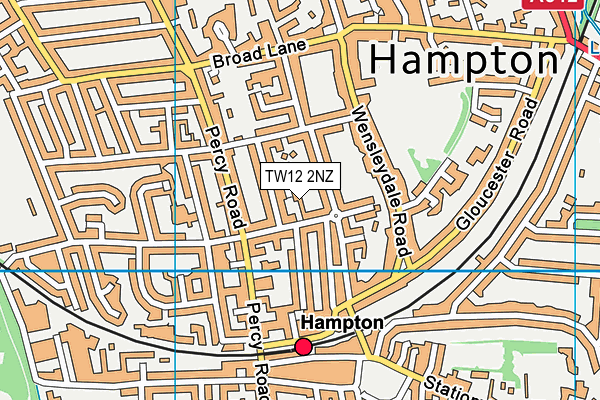 TW12 2NZ map - OS VectorMap District (Ordnance Survey)