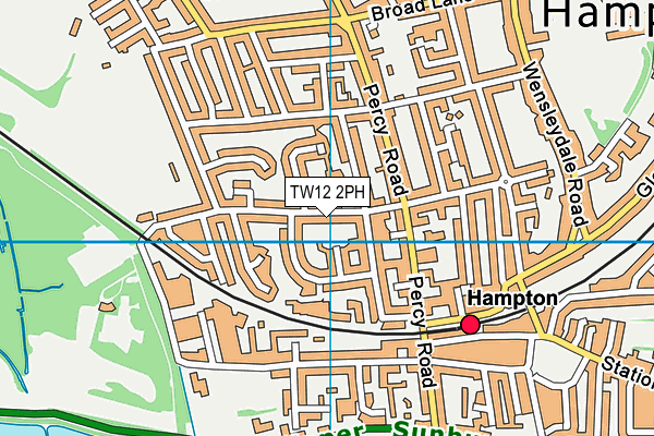 TW12 2PH map - OS VectorMap District (Ordnance Survey)