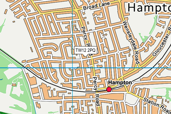 TW12 2PQ map - OS VectorMap District (Ordnance Survey)
