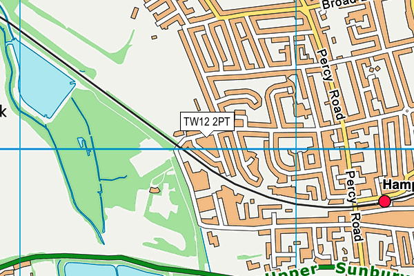 TW12 2PT map - OS VectorMap District (Ordnance Survey)