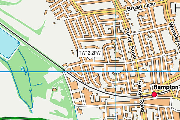 TW12 2PW map - OS VectorMap District (Ordnance Survey)