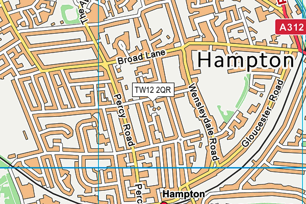 TW12 2QR map - OS VectorMap District (Ordnance Survey)