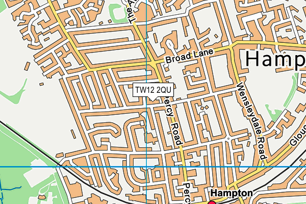TW12 2QU map - OS VectorMap District (Ordnance Survey)
