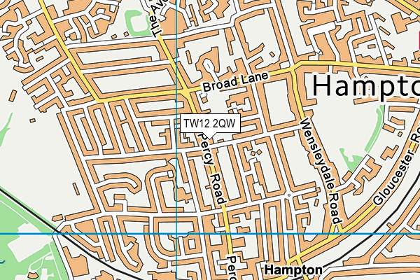 TW12 2QW map - OS VectorMap District (Ordnance Survey)