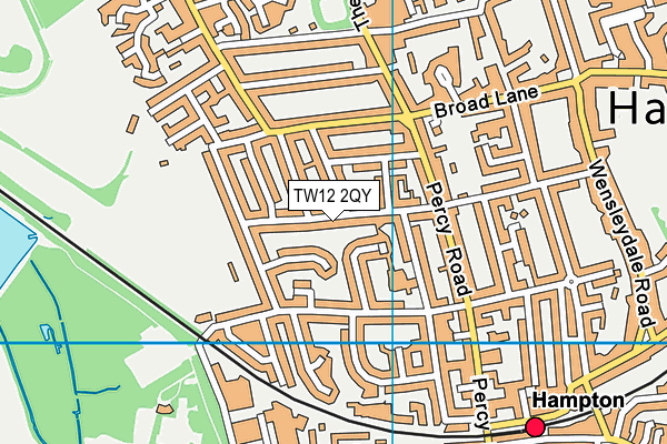 TW12 2QY map - OS VectorMap District (Ordnance Survey)