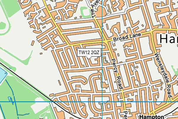 TW12 2QZ map - OS VectorMap District (Ordnance Survey)