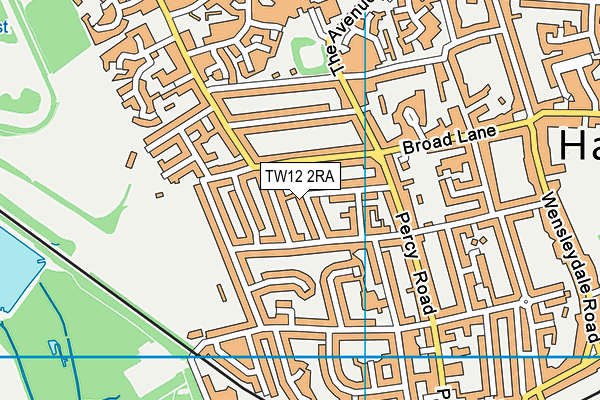 TW12 2RA map - OS VectorMap District (Ordnance Survey)