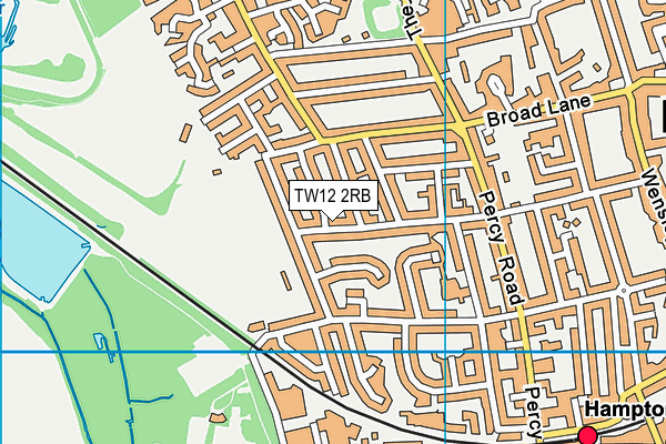 TW12 2RB map - OS VectorMap District (Ordnance Survey)