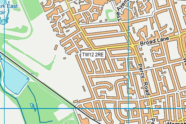 TW12 2RE map - OS VectorMap District (Ordnance Survey)