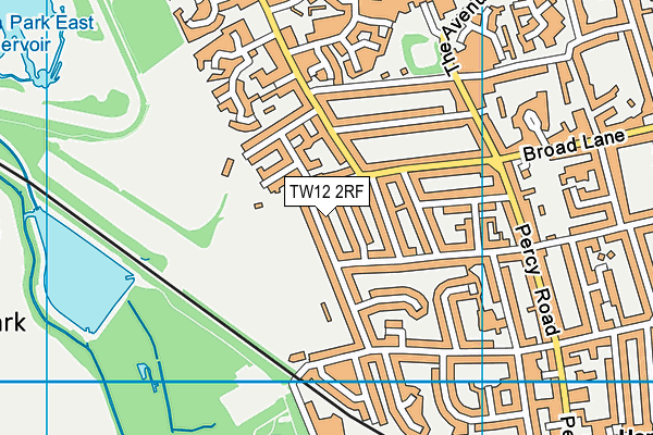 TW12 2RF map - OS VectorMap District (Ordnance Survey)