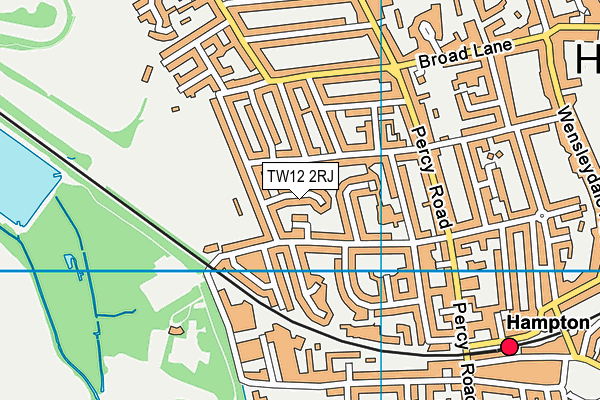 TW12 2RJ map - OS VectorMap District (Ordnance Survey)