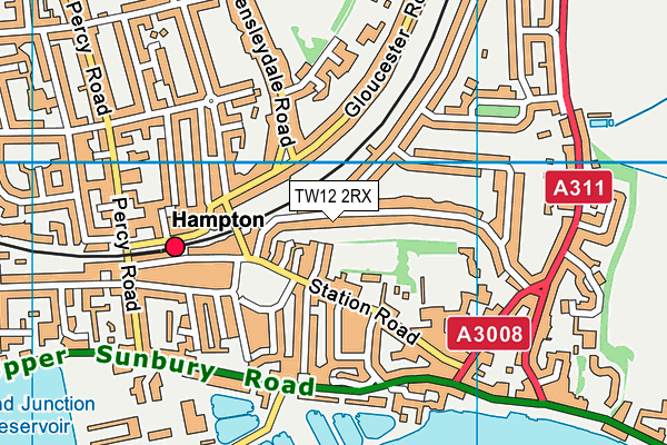 TW12 2RX map - OS VectorMap District (Ordnance Survey)