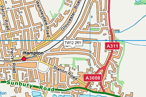 TW12 2RY map - OS VectorMap District (Ordnance Survey)
