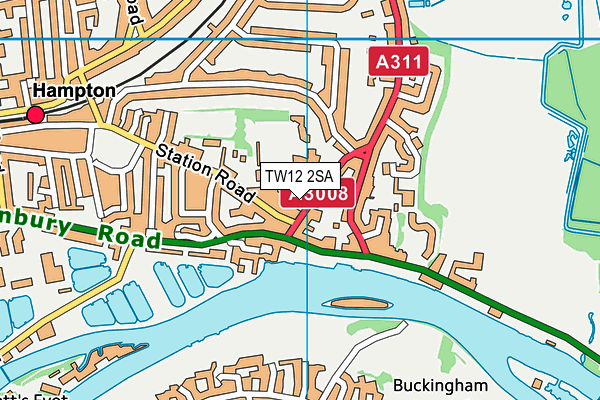 Twickenham Preparatory School map (TW12 2SA) - OS VectorMap District (Ordnance Survey)