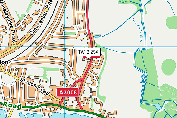 TW12 2SX map - OS VectorMap District (Ordnance Survey)