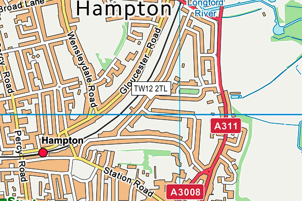 TW12 2TL map - OS VectorMap District (Ordnance Survey)